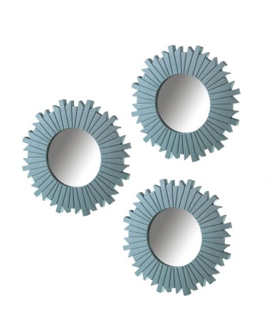 Set de 3 espejos sol azules de plástico
