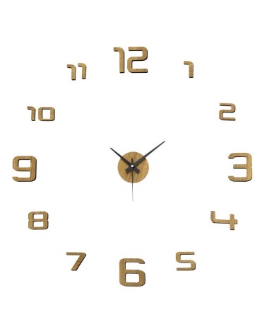 Reloj de pared adhesivo beige de polipropileno de 60 cm