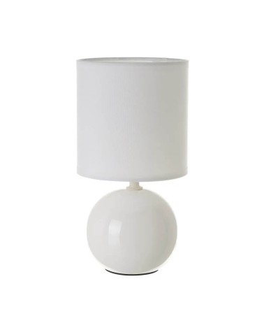 Lámpara mesita de noche de bola de cerámica blanca de Ø 13x24 cm