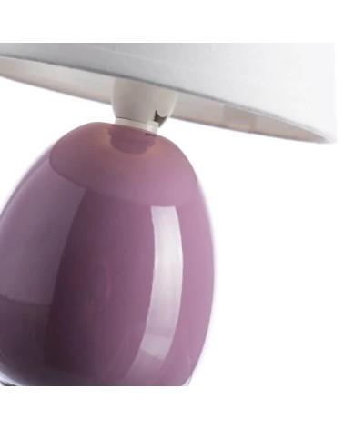 Lámpara para mesita de noche moderna lila de cerámica para dormitorio