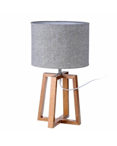 Lámpara de mesa de madera marrón de 25x44 cm