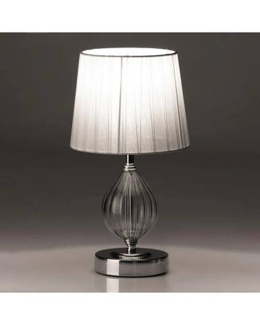 Lámpara de mesa de metal plateada de 17x32 cm