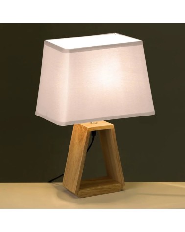Lámpara de mesita de noche de madera marrón nórdica para dormitorio Vitta
