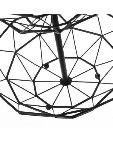 Frutero geométrico de 2 alturas negro de metal de Ø 29x38 cm