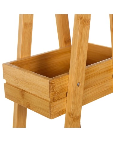 Estantería de 3 cestas nórdica marrón de bambú para baño Sol Naciente