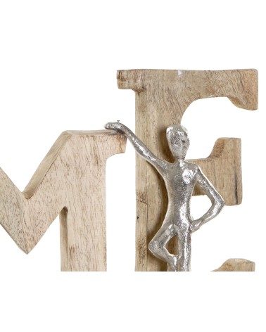 Figura de decoracion madera mango aluminio sobremesa Home Natural