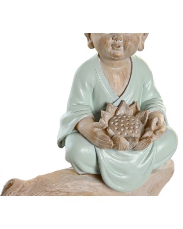 Figura buda de suerte sentado tronco resina para decoracion de mesa 4 monjes