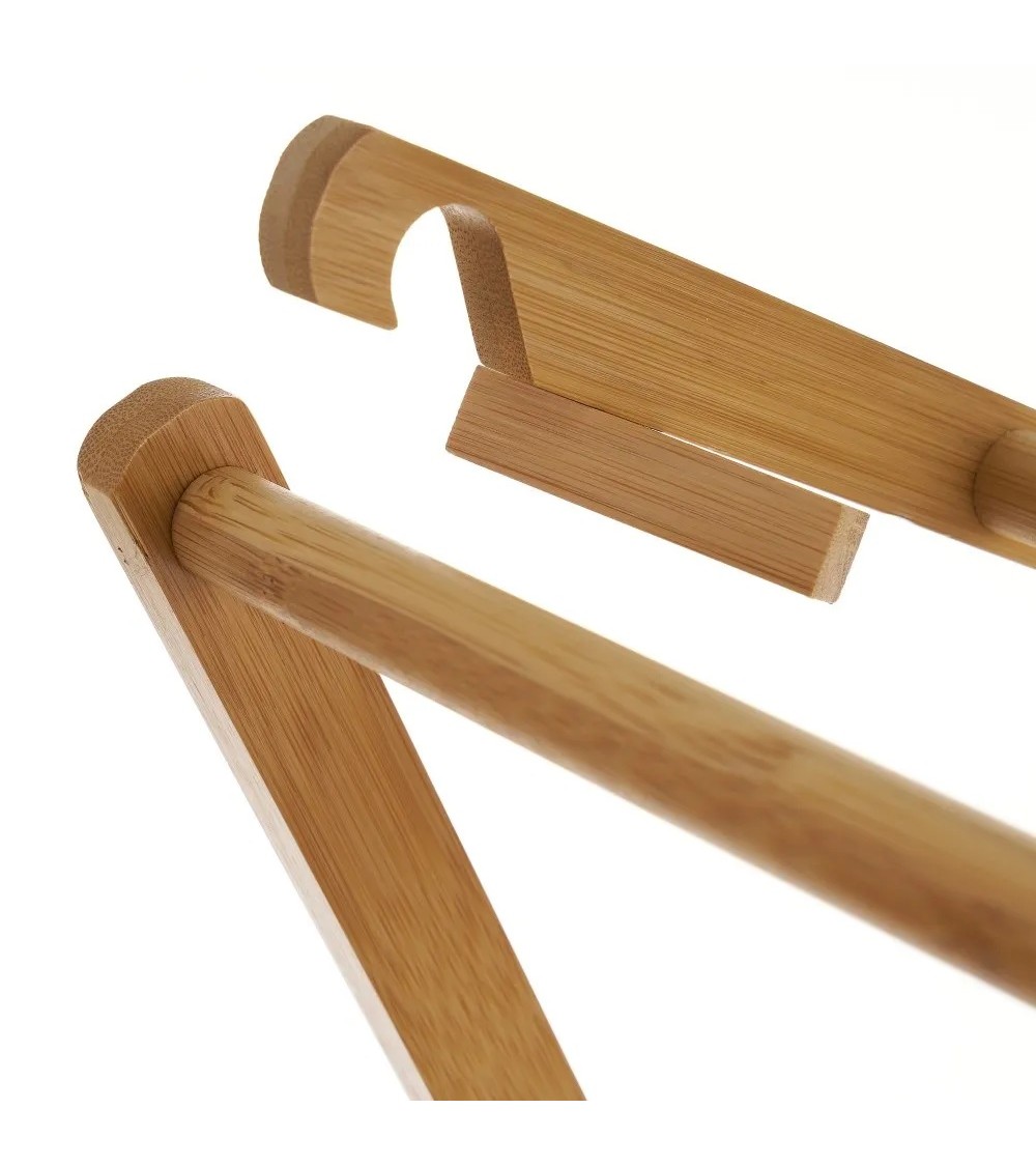 Tradineur - Botellero plegable de bambú, soporte organizador de
