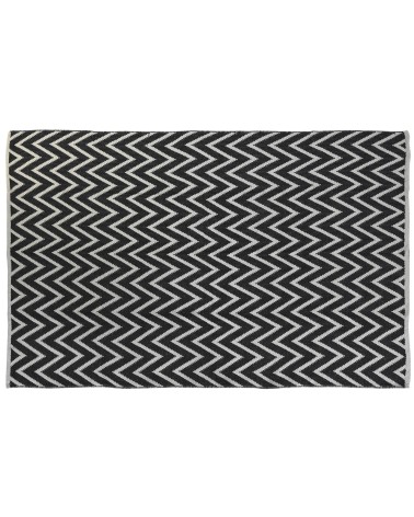 Alfombra de zigzag bicolor algodon de 160x230 cm
