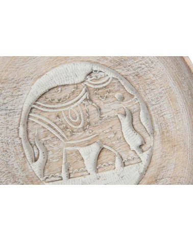 Bandeja vaciabolsillos madera natural tallada Elefante 20 cm