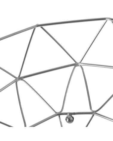 Frutero geométrico plateado de metal de Ø 26x10 cm