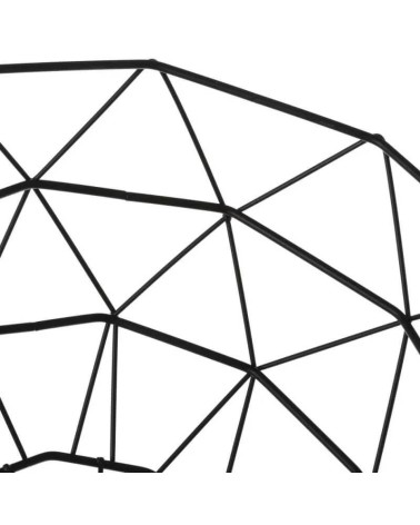 Frutero de cesta geométrico de metal negro de Ø 28x14 cm