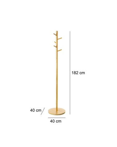Perchero árbol natural de madera MDF de Ø 40x182 cm