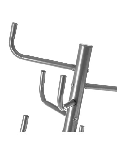 Perchero de 8 brazos moderno gris de metal para la entrada de 180 cm