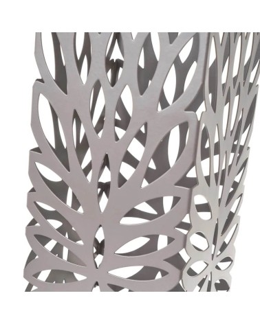Paragüero gris de metal con tallado arabesco de 15x15x49 cm