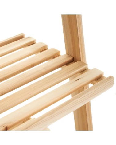 Estantería escalera con 6 estantes de madera de abeto natural de 41x34x165 cm