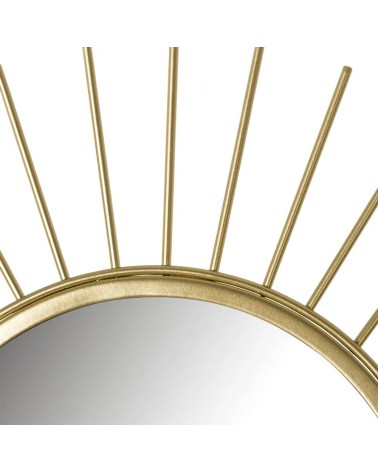 Espejo sol dorado de metal de 45x45 cm