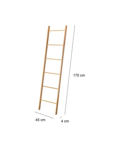 Toallero escalera marrón bambú de 45x170 cm