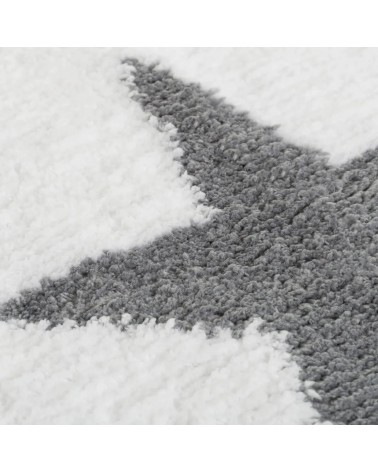 Set de 2 alfombras de baño de estrella blanco y gris de tela de microfibra de 40x60 cm