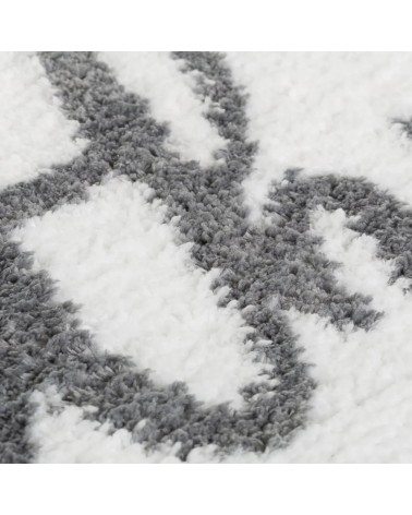 Set de 2 alfombras de baño de Bath blanco y gris de tela de microfibra de 40x60 cm