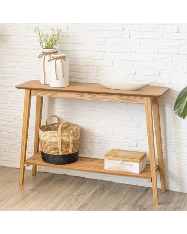 Consola mesa natural de madera MDF de 72x30x100 cm