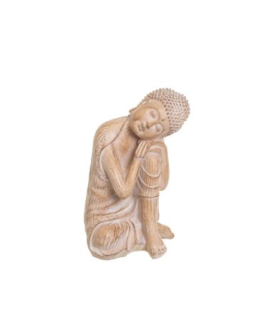 Figura buda oriental decorativo de resina efecto rozado y envejecido