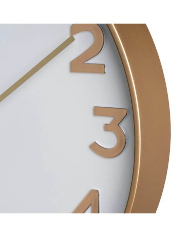Reloj redondo contemporáneo color dorado de plástico de Ø 30 cm