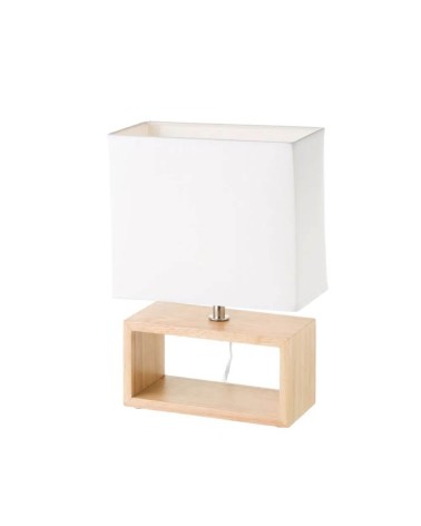Lámpara de mesa de madera blanca de 31x21x11 cm