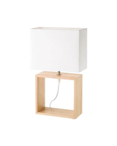 Lámpara de mesa de madera blanca de 41x24x12 cm
