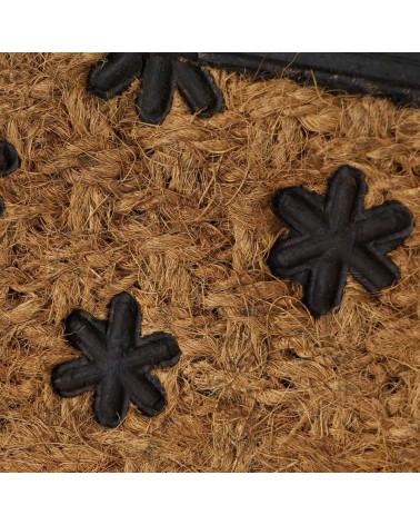 Felpudo Welcome antideslizante negro y marrón de fibra de coco de 60x40 cm