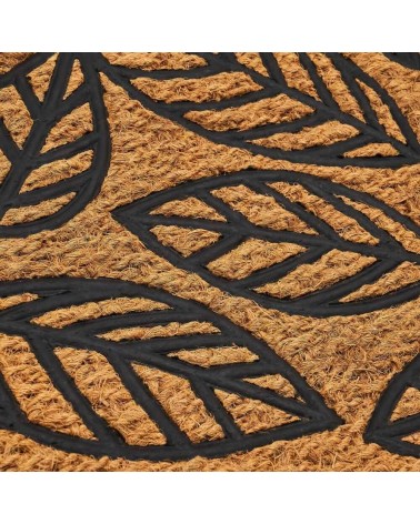 Felpudo antideslizante hojas de fibra de coco natural de 75x45 cm