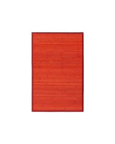 Alfombra pasillera de bambú roja de 60 x 90 cm