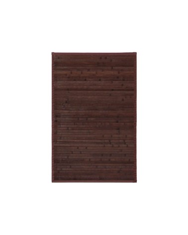 Alfombra pasillera de bambú marrón chocolate de 60 x 90 cm