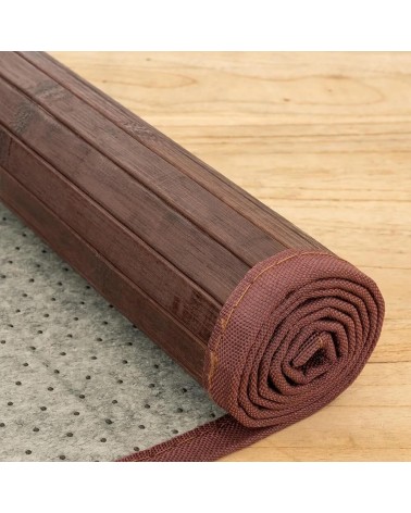 Alfombra pasillera de bambú marrón chocolate de 60 x 90 cm