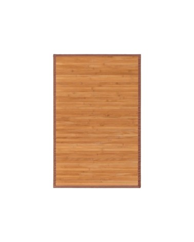 Alfombra pasillera de bambú marrón de 60 x 90 cm