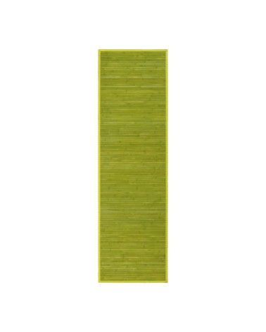 Alfombra pasillera de bambú verde 60 x 200 cm