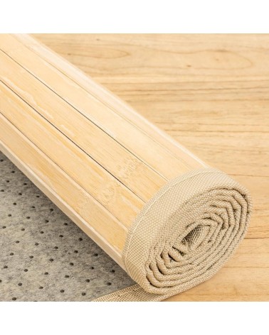 Alfombra pasillera de bambú efecto lavado natural de 60 x 200 cm