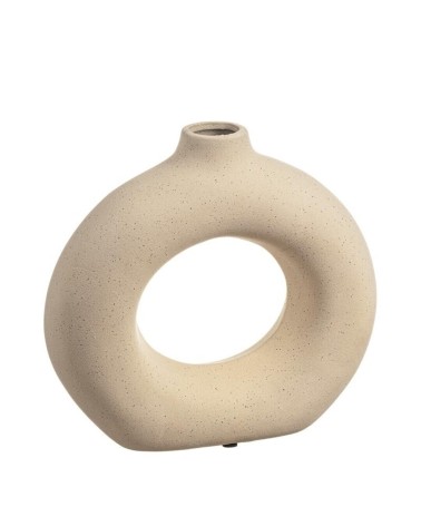 Jarrón de cerámica boho mate Torus 19x18 cm