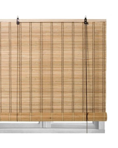 Estor enrollable beige de láminas de bambú de 90x180 cm