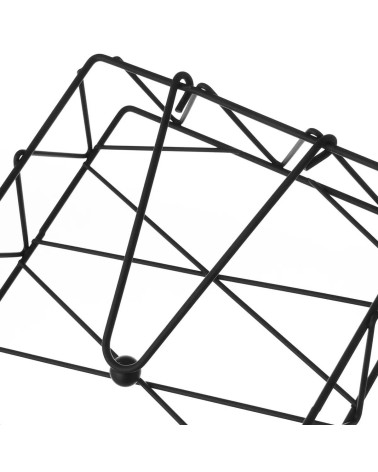 Servilletero geométrico negro de metal de 18x18x5 cm