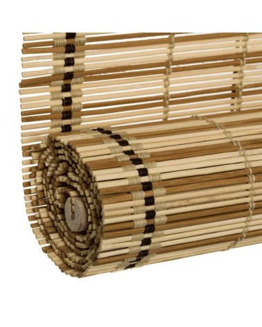 Estor enrollable beige de varillas de bambú de 90x180 cm