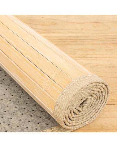Alfombra de bambú antideslizante para salón dormitorio cocina baño pasillo natural de 175x75 cm