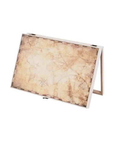 Tapa contador luz o cuadro eléctrico de mapa antiguo de madera MDF marrón de 46x6x32 cm