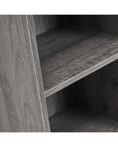 Estantería cubo flotante 1 estante de madera gris para colgar en la pared o en el suelo de 30x24x54 cm