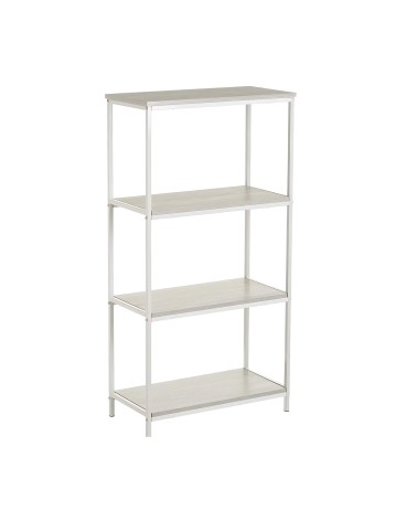 Estantería minimalista de pie 4 niveles de metal blanca nórdica para sala dormitorio oficina de 60x30x116 cm