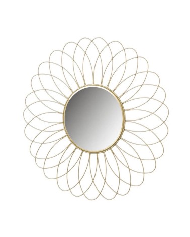Espejo flor dorado de metal minimalista para decoración de 49 cm France