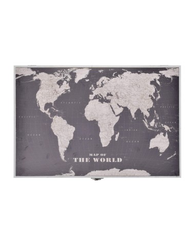 Tapa de contador original decorativas de madera mapa de mundo