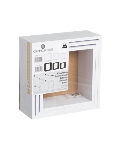 Set de 3 estantes cubo grandes de madera MDF blanco minimalista