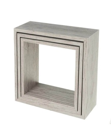 Set de 3 estantes cubo grandes de madera MDF gris nórdicos