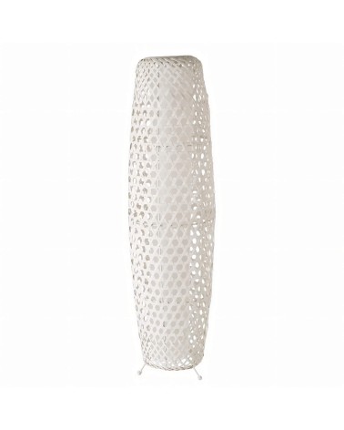 Lámpara de pie rejilla de bambú blanca de Ø 23x88 cm